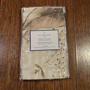 $99 Williams-Sonoma Greek Key Floral 20” by 36” King Sham NEW